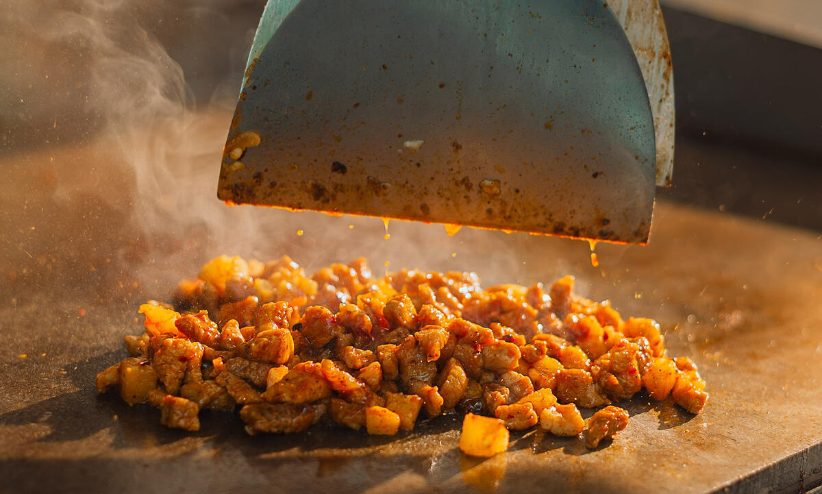 Carnita al pastor en Taquería Hidalgo Tegucigalpa Deliciosa carne al pastor sazonada a la perfección en Taquería Hidalgo Tegus.